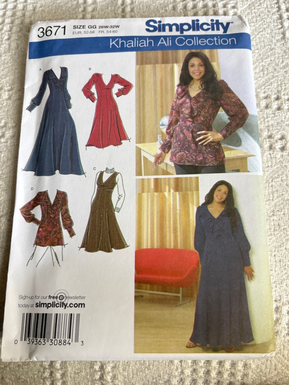 Simplicity Pattern 3671GG from Khaliah Ali Collection for Women’s Dresses & Tops